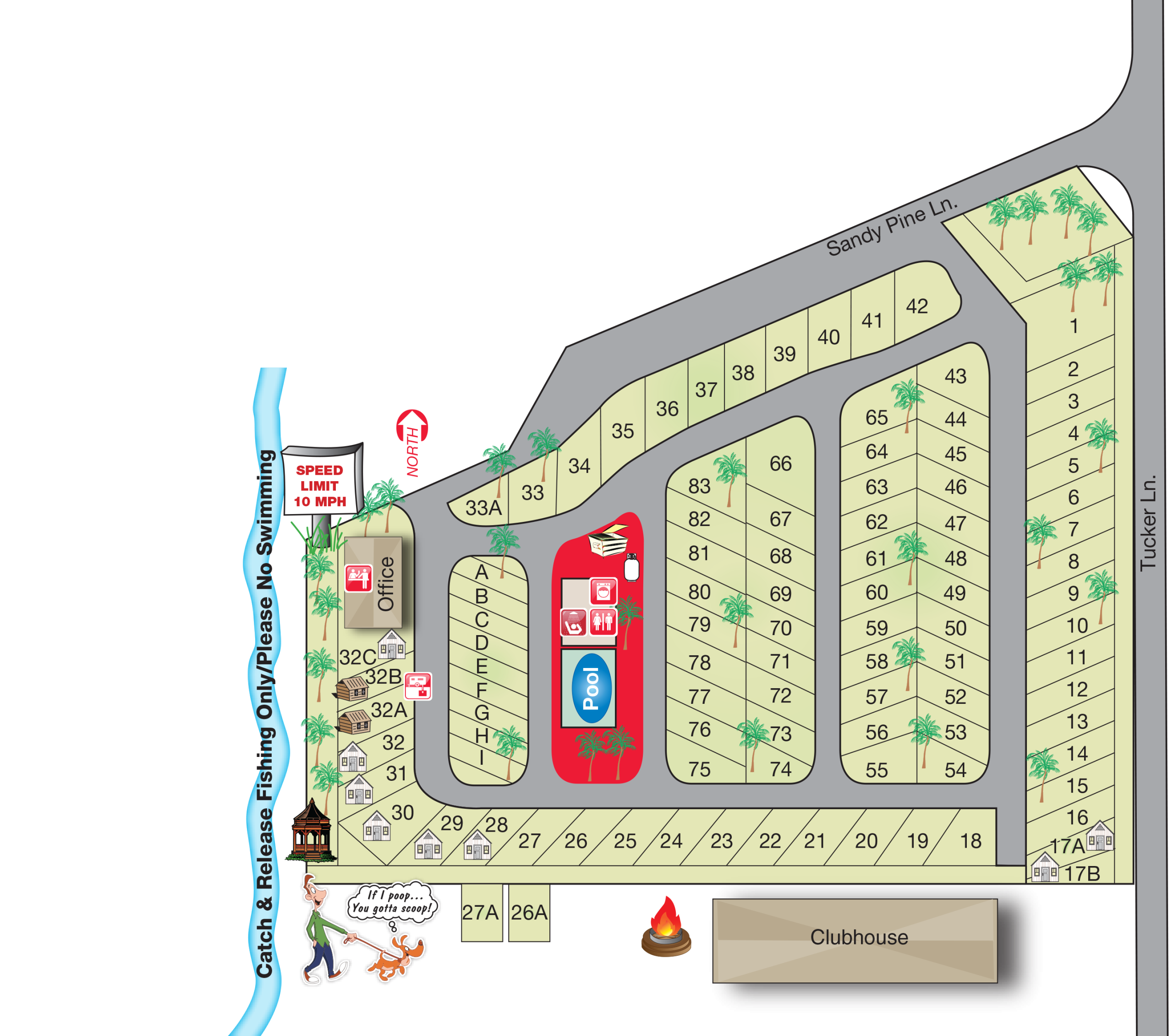 Sonrise Palms RV Park site map